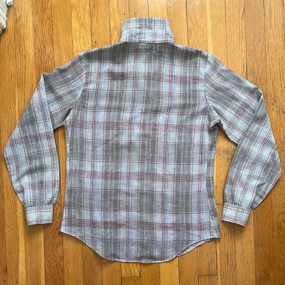 Vintage 70s 80s GAP Pastel Plaid Lightweight Button Down Blouse Top Shirt - Picture 2 of 13